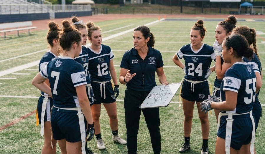 Flag Football Coach and Team